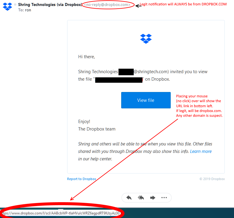 Scam Alert – Malicious DropBox Emails